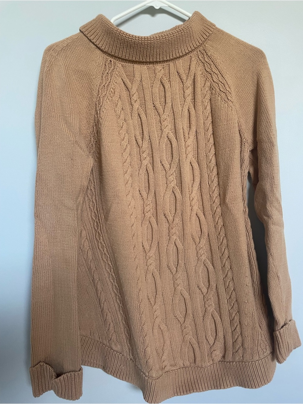 Talbots Camel Cable Turtleneck Sweater